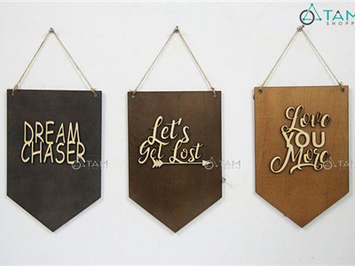 Tranh gỗ Vintage chữ nổi số 08